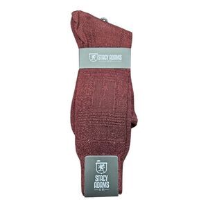 MEN'S STACY ADAMS SILKY DRESS SOCKS. BASIC COLORS. BURGUNDY.